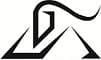 Stylized mountain logo with winding road
